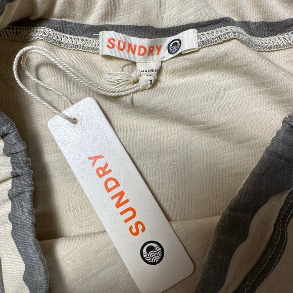 Sundry Gray and Cream Striped Skirt - Picture 3 of 5